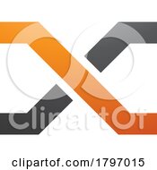 Poster, Art Print Of Orange And Black Letter X Icon With Crossing Lines