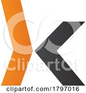 Poster, Art Print Of Orange And Black Lowercase Arrow Shaped Letter K Icon