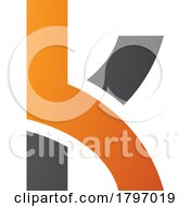 Poster, Art Print Of Orange And Black Lowercase Letter K Icon With Overlapping Paths
