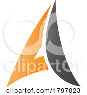 Orange And Black Paper Plane Shaped Letter A Icon