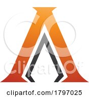 Poster, Art Print Of Orange And Black Pillar Shaped Letter A Icon