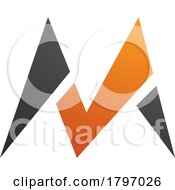 Poster, Art Print Of Orange And Black Pointy Tipped Letter M Icon