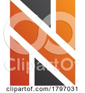 Poster, Art Print Of Orange And Black Rectangle Shaped Letter N Icon