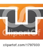 Poster, Art Print Of Orange And Black Rectangle Shaped Letter U Icon