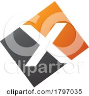 Orange And Black Rectangle Shaped Letter X Icon