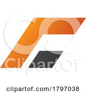 Poster, Art Print Of Orange And Black Rectangular Italic Letter C Icon