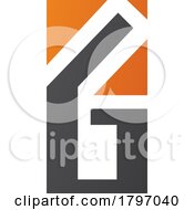Poster, Art Print Of Orange And Black Rectangular Letter G Or Number 6 Icon