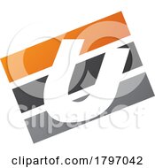 Orange And Black Rectangular Shaped Letter U Icon