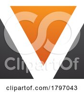 Orange And Black Rectangular Shaped Letter V Icon