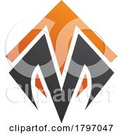 Orange And Black Square Diamond Shaped Letter M Icon by cidepix
