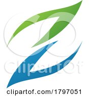 Poster, Art Print Of Green And Blue Fire Shaped Letter Z Icon