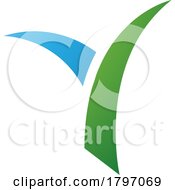 Green And Blue Grass Shaped Letter Y Icon
