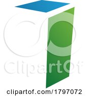 Green And Blue Folded Letter I Icon