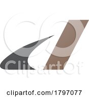 Poster, Art Print Of Grey And Brown Italic Swooshy Letter D Icon