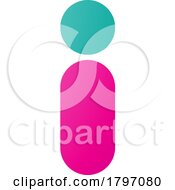 Poster, Art Print Of Green And Magenta Abstract Round Person Shaped Letter I Icon