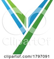 Poster, Art Print Of Green And Blue Uppercase Letter Y Icon