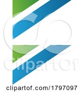 Green And Blue Triangular Flag Shaped Letter B Icon