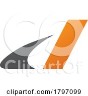 Poster, Art Print Of Grey And Orange Italic Swooshy Letter D Icon