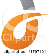 Poster, Art Print Of Grey And Orange Curved Spiky Letter D Icon