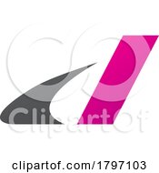 Poster, Art Print Of Grey And Magenta Italic Swooshy Letter D Icon