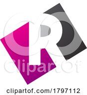 Poster, Art Print Of Magenta And Black Rectangle Shaped Letter R Icon