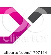 Poster, Art Print Of Magenta And Black Rail Switch Shaped Letter Y Icon