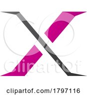 Poster, Art Print Of Magenta And Black Pointy Tipped Letter X Icon