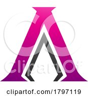 Poster, Art Print Of Magenta And Black Pillar Shaped Letter A Icon