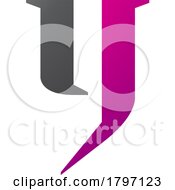 Poster, Art Print Of Magenta And Black Lowercase Letter Y Icon