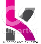 Poster, Art Print Of Magenta And Black Lowercase Letter K Icon With Overlapping Paths