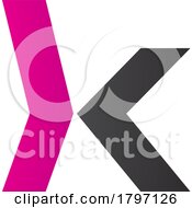 Poster, Art Print Of Magenta And Black Lowercase Arrow Shaped Letter K Icon