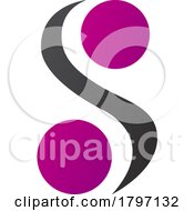 Poster, Art Print Of Magenta And Black Letter S Icon With Spheres