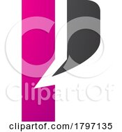 Poster, Art Print Of Magenta And Black Letter P Icon With A Bold Rectangle