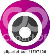 Poster, Art Print Of Magenta And Black Letter O Icon With Nested Circles