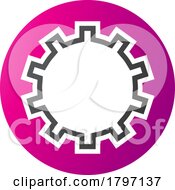 Magenta And Black Letter O Icon With Castle Wall Pattern