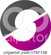 Poster, Art Print Of Magenta And Black Letter O Icon With An S Shape In The Middle