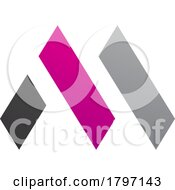 Poster, Art Print Of Magenta And Black Letter M Icon With Rectangles