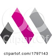 Magenta And Black Letter M Icon With Rectangles
