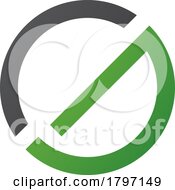 Green And Black Thin Round Letter G Icon