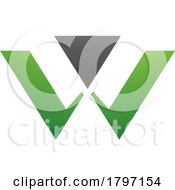 Poster, Art Print Of Green And Black Triangle Shaped Letter W Icon