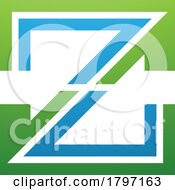 Poster, Art Print Of Green And Blue Striped Shaped Letter Z Icon