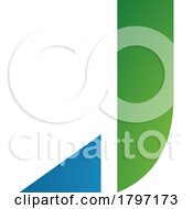 Poster, Art Print Of Green And Blue Letter J Icon With A Triangular Tip
