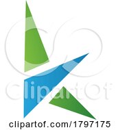 Green And Blue Letter K Icon With Triangles