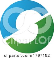 Poster, Art Print Of Green And Blue Letter O Icon With An S Shape In The Middle