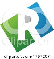 Green And Blue Rectangle Shaped Letter R Icon