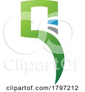 Green And Blue Square Shaped Letter Q Icon