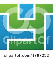 Green And Blue Rectangle Shaped Letter Y Icon