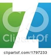 Green And Blue Rectangle Shaped Letter Z Icon
