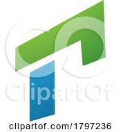 Green And Blue Rectangular Letter R Icon