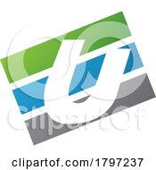 Green And Blue Rectangular Shaped Letter U Icon